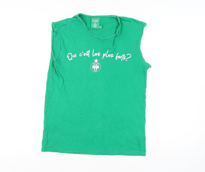 AS Saint-Étienne Women's Green Sleeveless Tank Top Size S