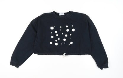 Blue Rinse Women's Black Polka Dot Sweatshirt L