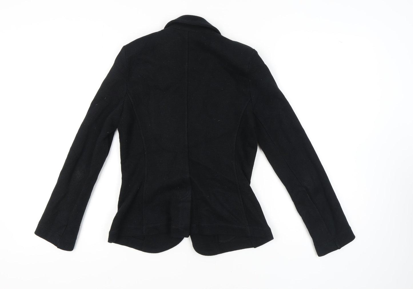 Whistles Women's Black Blazer, Size 4, Cotton, Classic Fit