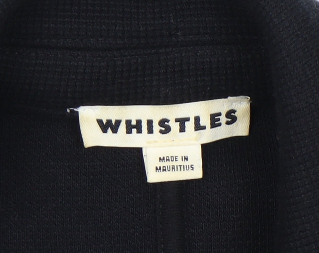 Whistles Women's Black Blazer, Size 4, Cotton, Classic Fit