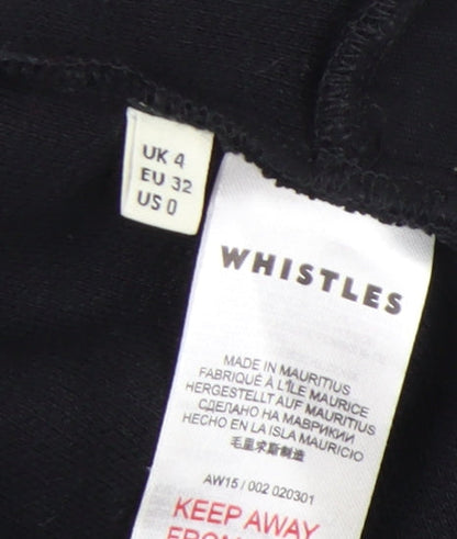 Whistles Women's Black Blazer, Size 4, Cotton, Classic Fit