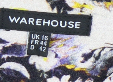 Warehouse Women's Floral Dress Multicoloured Size 16