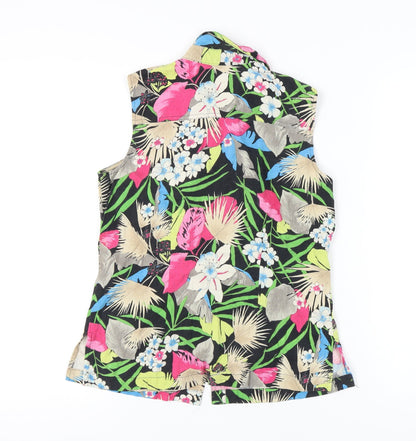 IZOD Women's Multicoloured Floral Sleeveless Blouse, Size S