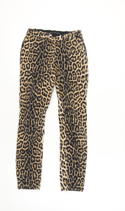 Womens UK Size XS Zara Woman Slim Fit Casual Multicoloured Trousers
