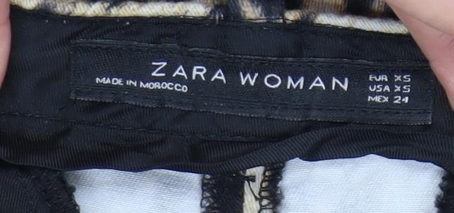 Womens UK Size XS Zara Woman Slim Fit Casual Multicoloured Trousers