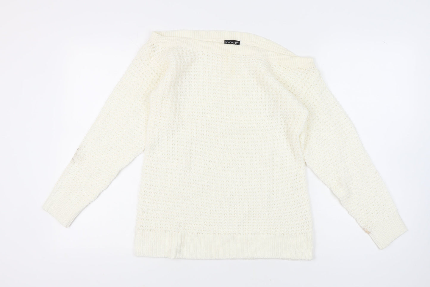 boohoo Women's White Knit Jumper Size S