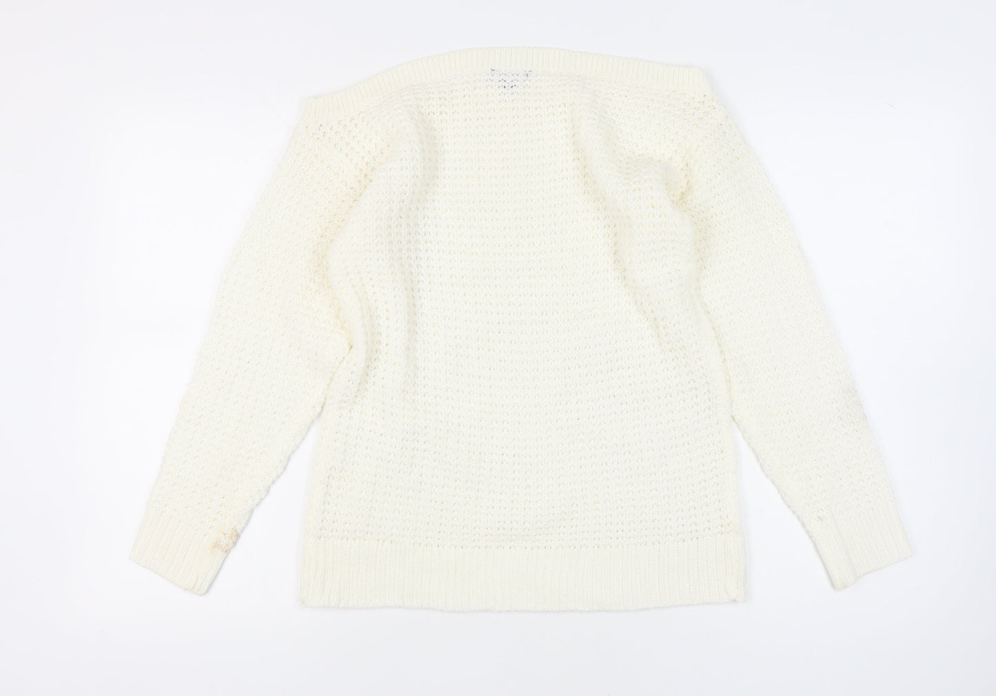 boohoo Women's White Knit Jumper Size S