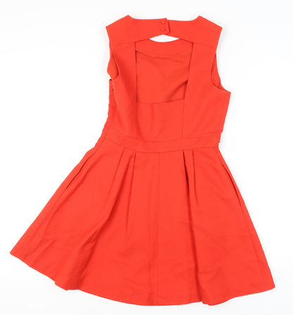 Jack Wills Women's Red Fit & Flare Dress Size 10