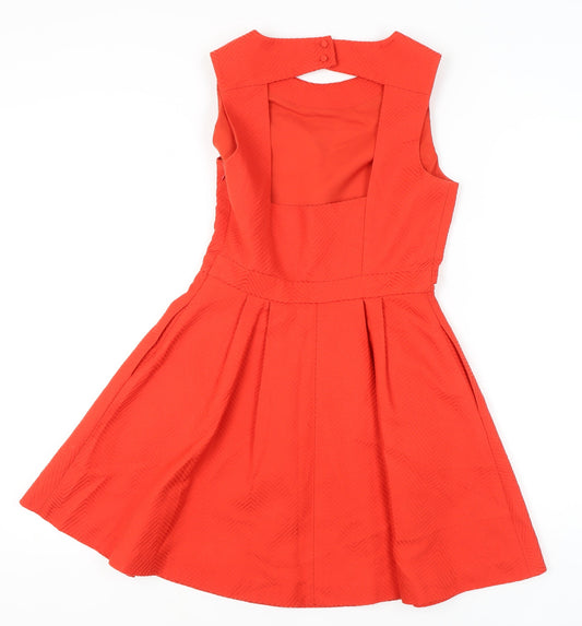 Jack Wills Women's Red Fit & Flare Dress Size 10