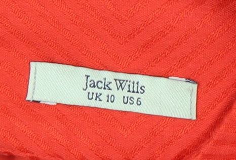 Jack Wills Women's Red Fit & Flare Dress Size 10