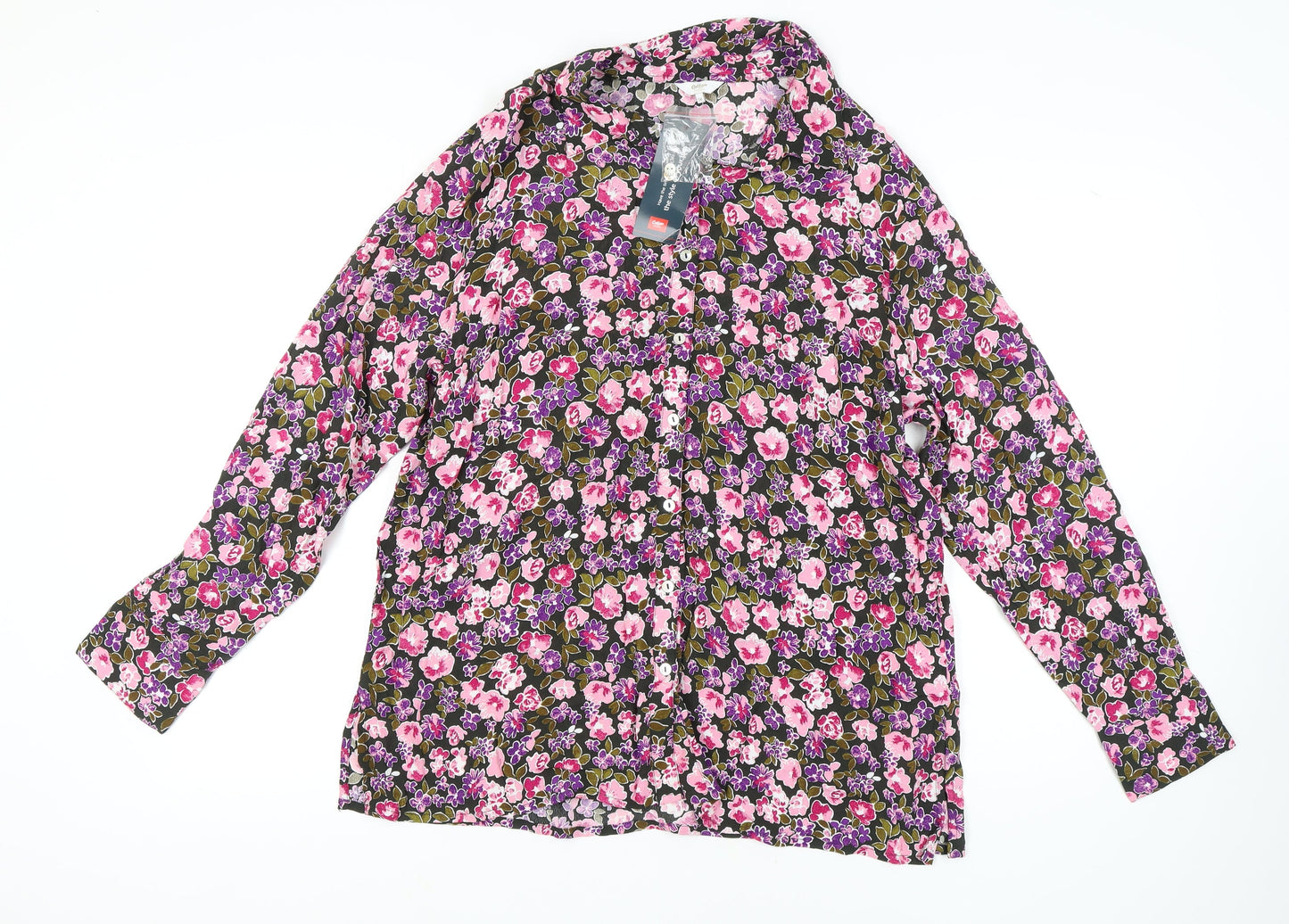 Cotton Traders Women's Floral Blouse, Multicoloured, Size 16