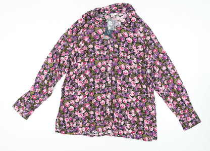 Cotton Traders Women's Floral Blouse, Multicoloured, Size 16