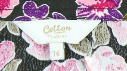 Cotton Traders Women's Floral Blouse, Multicoloured, Size 16