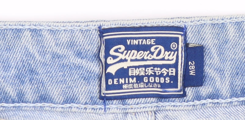 Superdry Women's Blue Cut-Off Denim Shorts, Size 28