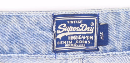Superdry Women's Blue Cut-Off Denim Shorts, Size 28