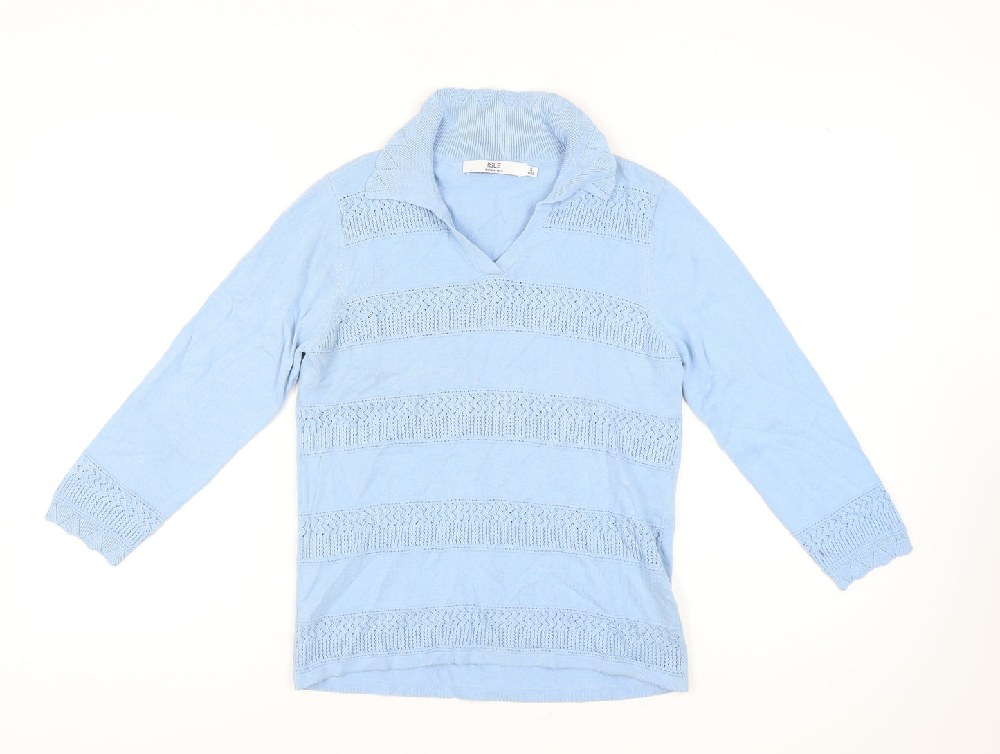 Womens UK Size S Isle Essentials Blue Pullover Jumper
