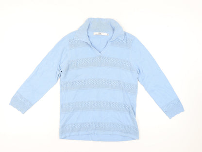 Womens UK Size S Isle Essentials Blue Pullover Jumper