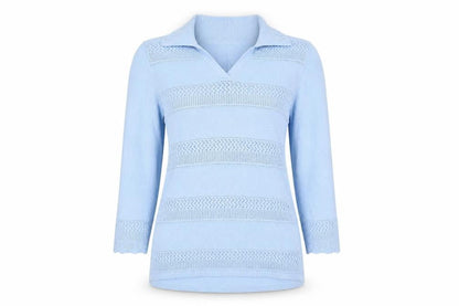 Womens UK Size S Isle Essentials Blue Pullover Jumper
