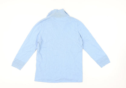 Womens UK Size S Isle Essentials Blue Pullover Jumper