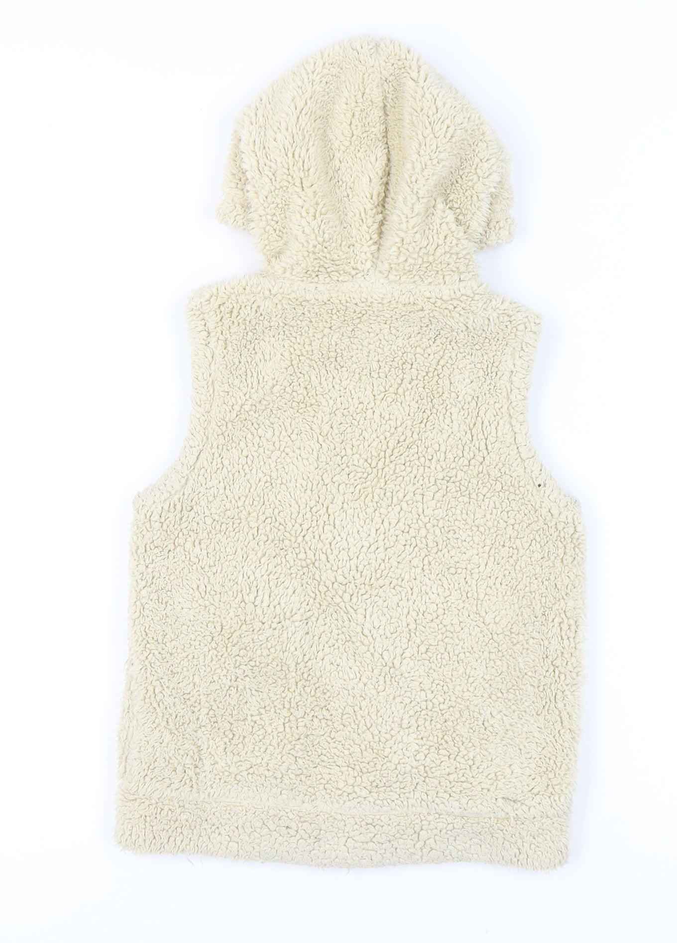 Mini Boden Girls Beige Hooded Sleeveless Jacket 7-8 Years