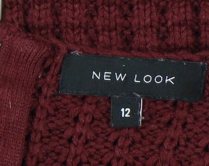 Womens UK Size 12 New Look Red Pullover Jumper