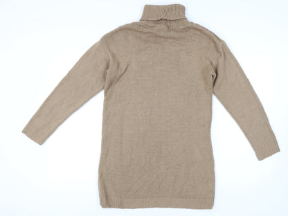 Womens UK Size M Pretty Little Thing Beige Pullover Jumper