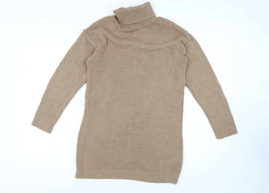 Womens UK Size M Pretty Little Thing Beige Pullover Jumper