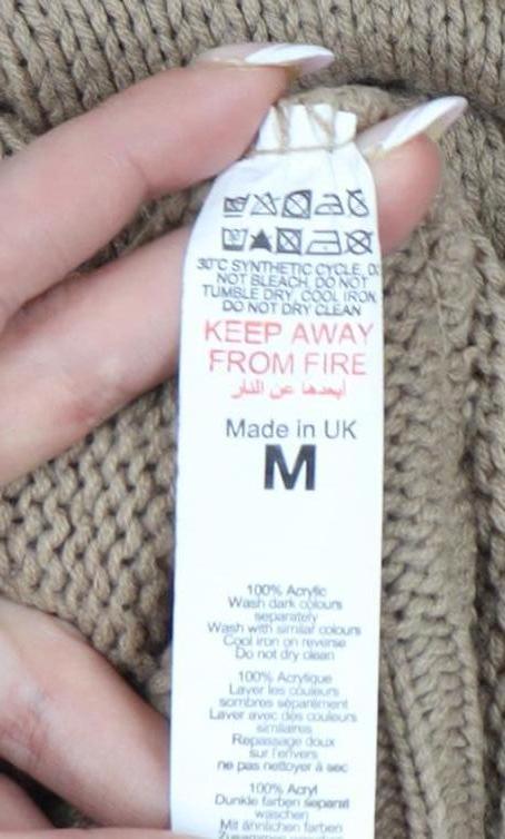 Womens UK Size M Pretty Little Thing Beige Pullover Jumper