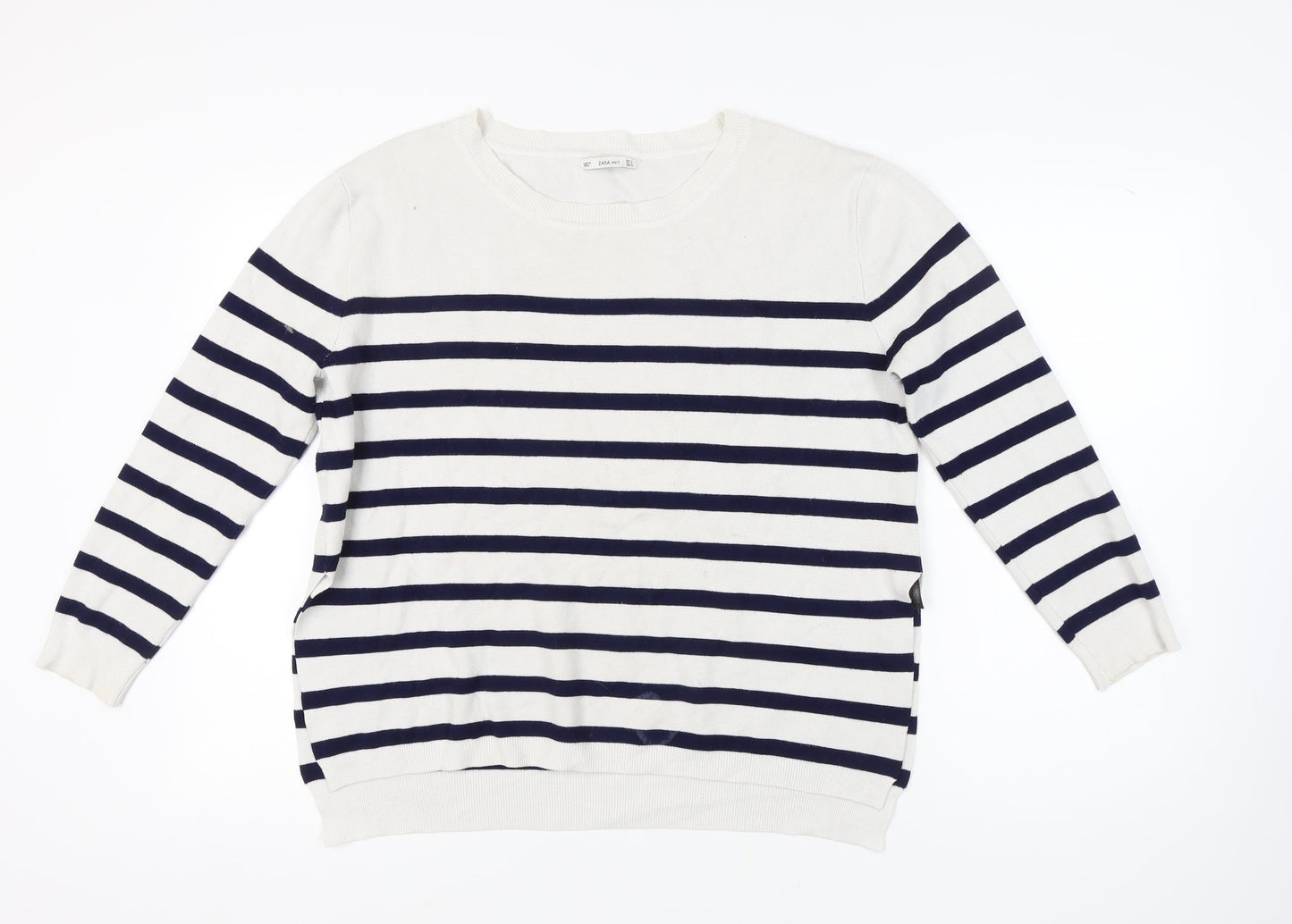 Womens UK Size L Zara White Pullover Jumper