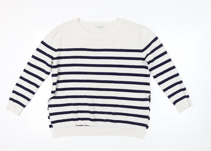 Womens UK Size L Zara White Pullover Jumper