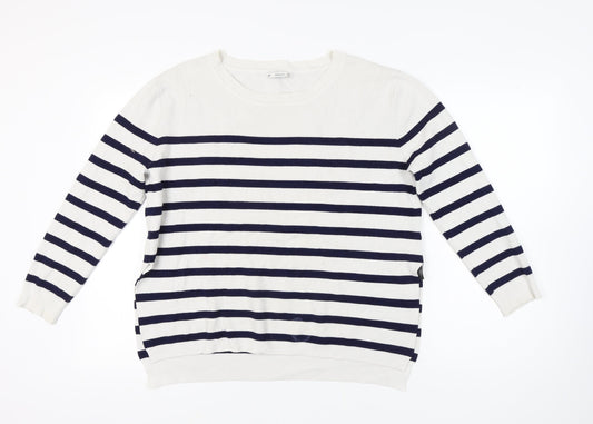 Womens UK Size L Zara White Pullover Jumper