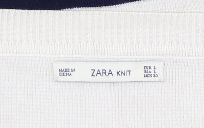 Womens UK Size L Zara White Pullover Jumper