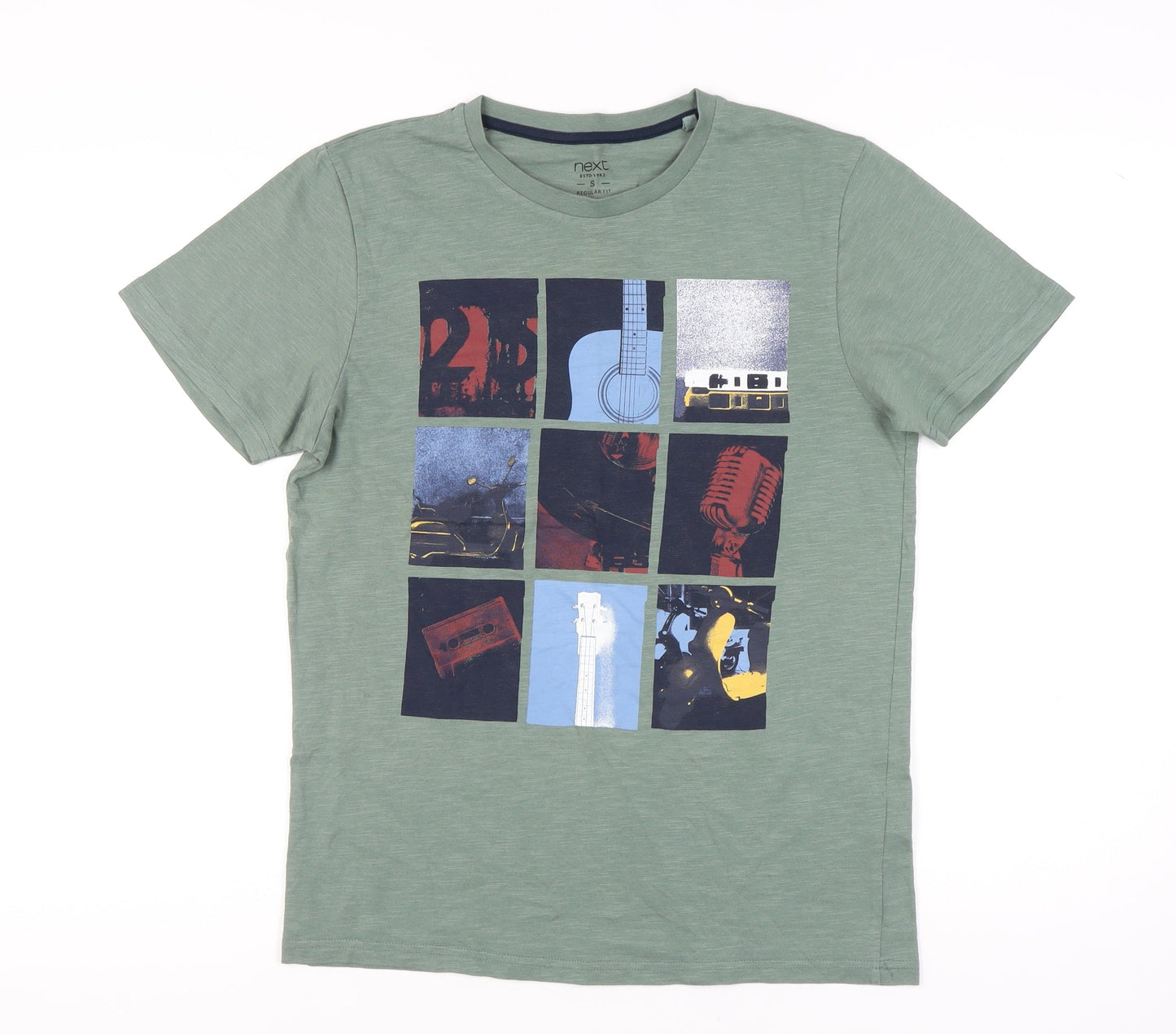 Next Men's Green Music Graphic Print T-Shirt S