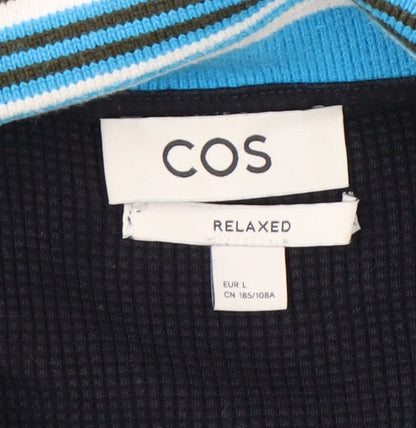 COS Men's Black Relaxed Polo Shirt L