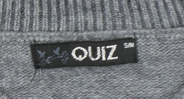 Womens UK Size S Quiz Grey Pullover Jumper