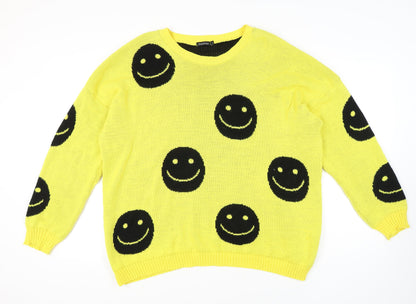 Boohoo Women's Yellow Pullover Jumper L