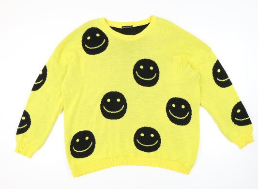 Boohoo Women's Yellow Pullover Jumper L