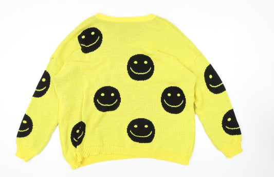 Boohoo Women's Yellow Pullover Jumper L