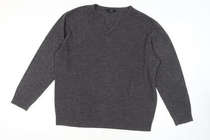 Thomas Nash Men's 2XL Grey Wool V-Neck Pullover Jumper