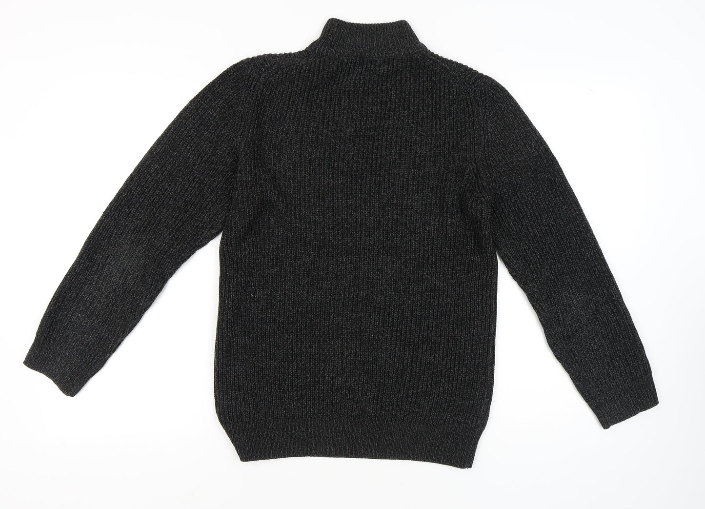 Next Men's Black Knit Jumper S Casual 1/2 Zip