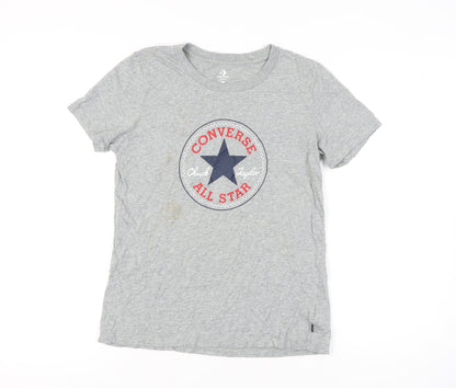 Womens UK Size M Converse Grey Basic T-Shirt