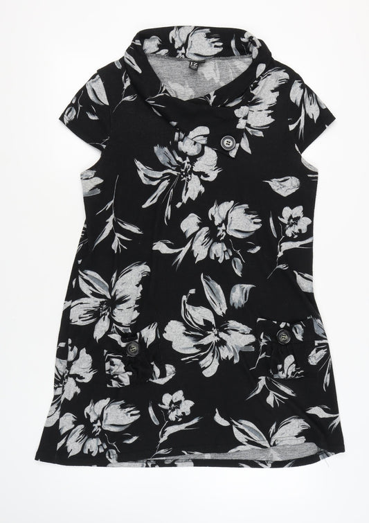 Izabel London Women Black Floral Plus Size Dress