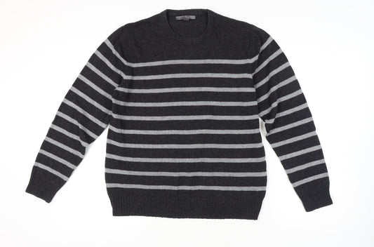 Old Navy Men's Black Striped Pullover Jumper L