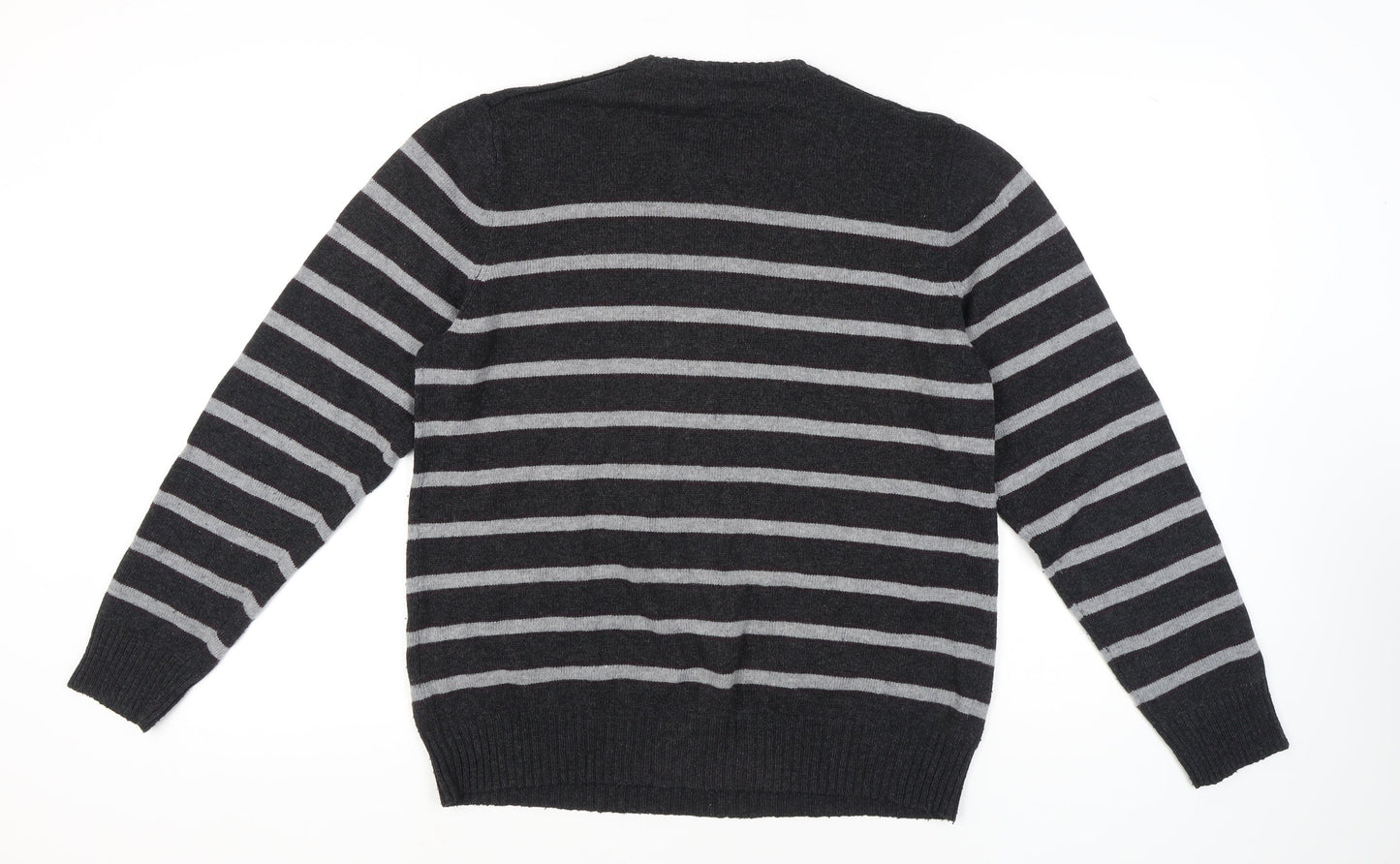 Old Navy Men's Black Striped Pullover Jumper L