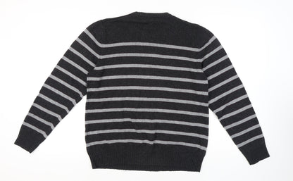 Old Navy Men's Black Striped Pullover Jumper L