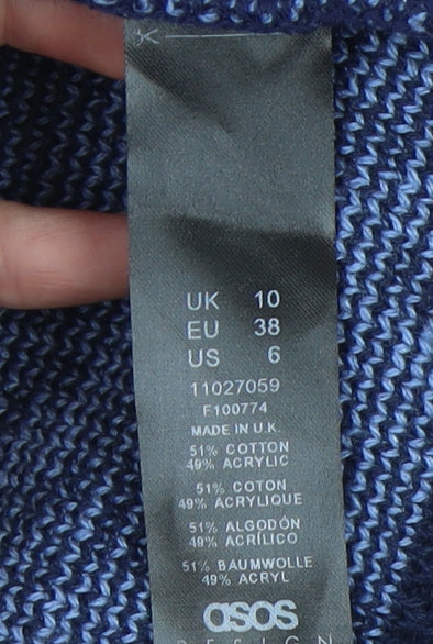 ASOS DESIGN Women's Blue Houndstooth Vest Size 10