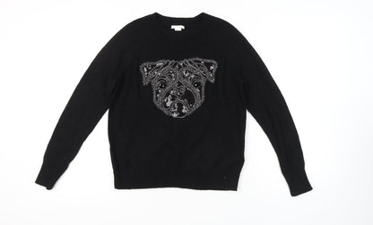 Womens UK Size S H&M Black Pullover Jumper