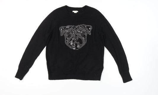 Womens UK Size S H&M Black Pullover Jumper