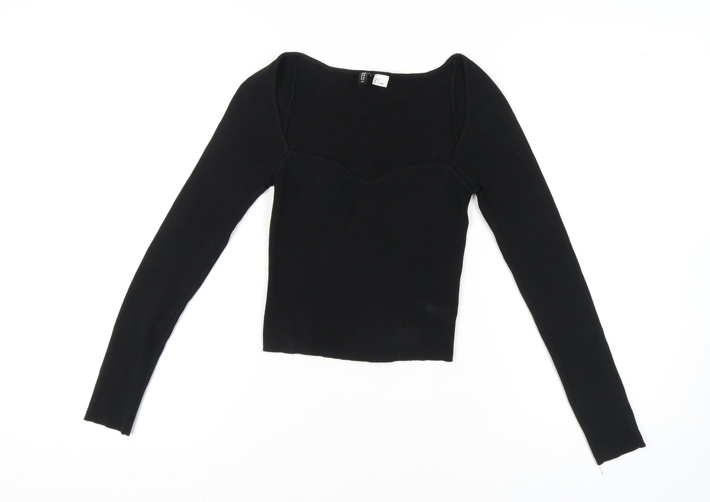 Womens UK Size S H&M Black Basic Blouse