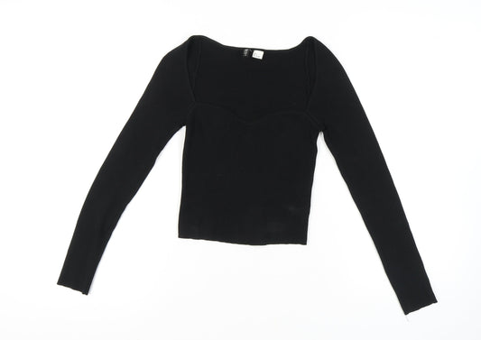 Womens UK Size S H&M Black Basic Blouse
